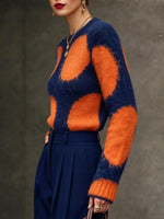 Chic Large-polka-dot Knit Top