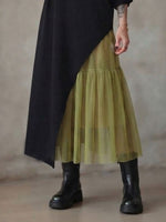 Cozy Turtleneck Asymmetric Hem False Two-piece Maxi Dress