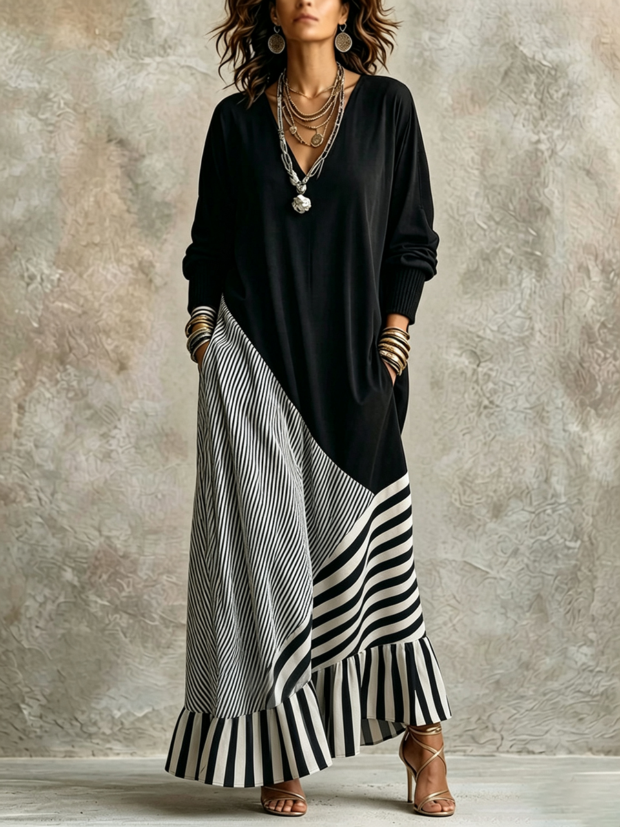 black maxi dress with white stripes Chic Elegant Stretchy And Striped Dress– orlaen women's ball gown Clearance - Satin Halter 16 Occasion size:18 month