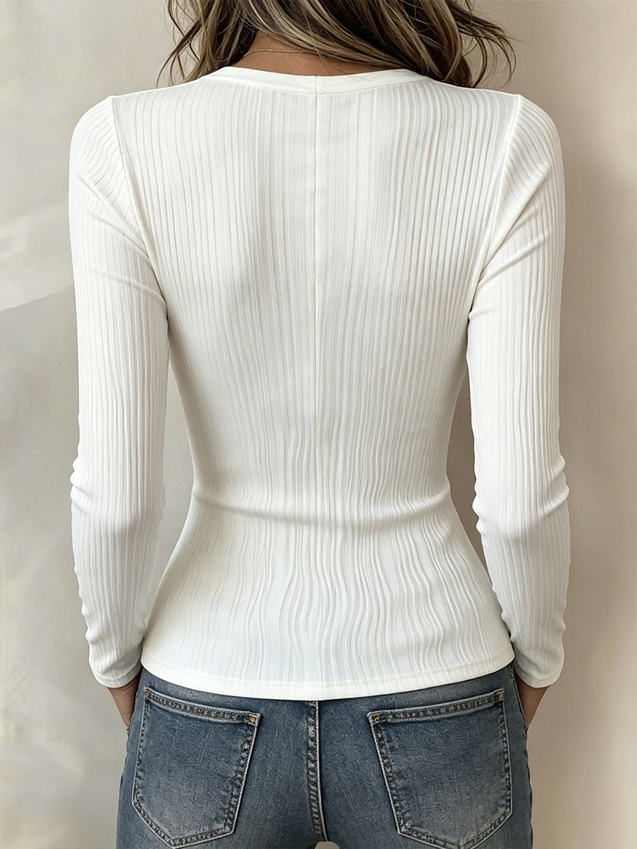 Elegant Sheer Paneled Textured Blouse