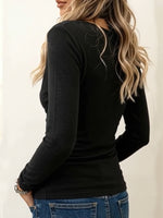 Chic Long-sleeve Wrap-style Knit Top With Lace Paneling