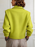 Chic Sculptural Gold-Buttoned Tailored Jacket