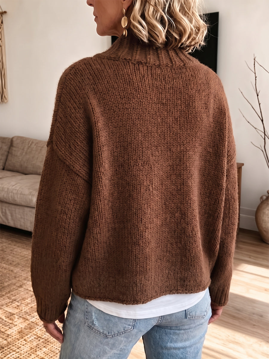 Chic Asymmetric Zip Ribbed Knit Cardigan