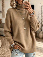 Casual Soft Turtleneck Sweater Top