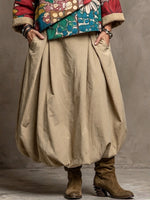 Casual Elastic-waist Balloon Skirt