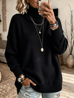 Casual Soft Turtleneck Sweater Top