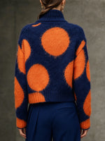Chic Large-polka-dot Knit Cardigan