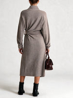 Elegant Knitted Wrap Midi Skirt