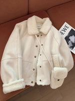Casual Warm Faux Suede And Sherpa Jacket