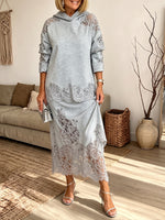 Cozy Lace-Accented Hooded Knit Two-Piece Set