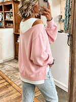 Chic Layered Cold Shoulder Sweatshirt