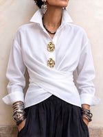 Chic Statement Wrap-Front Shirt