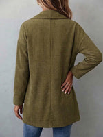 Single-button Corduroy Jacket With Oversized Lapels