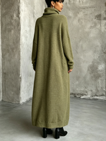 Chic Oversized Knit Turtleneck Maxi Dress