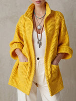 Cozy Textured Knit Open-Front Cardigan