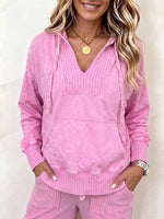 Casual Mineral-Wash Hooded Pullover