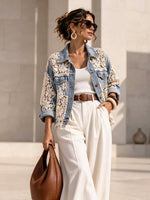 Boho Lace Patchwork Denim Jacket