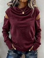 Chic Cold-Shoulder Cowl Neck Top