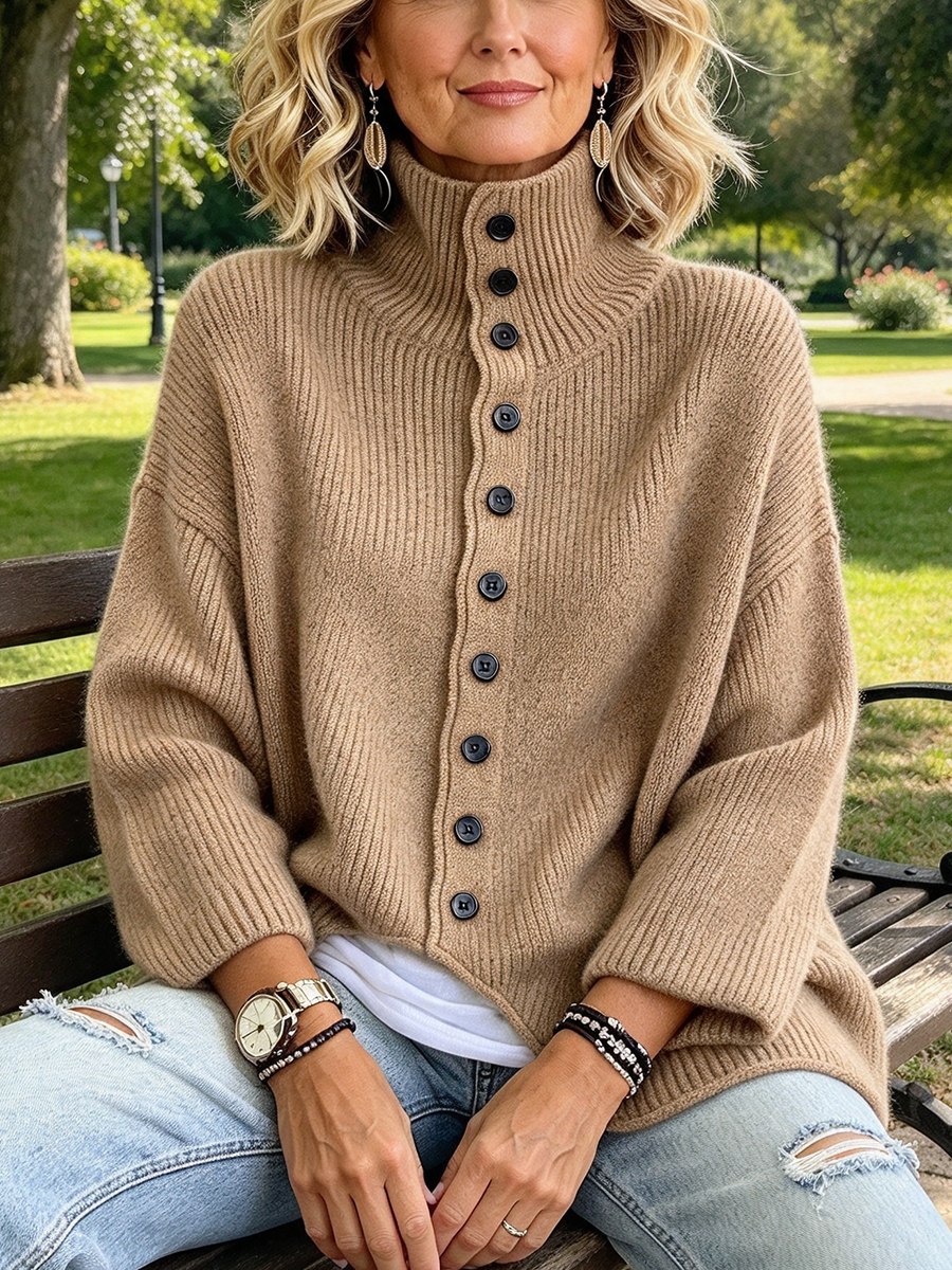 Relaxed Oversized Asymmetric Sweater.