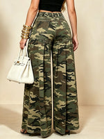 Casual Camouflage Wide-leg Jeans