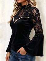 Elegant Mock-Neck Velvet Top