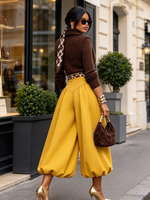 Cozy Brown Ribbed Cowl-neck Sweater