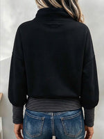 Casual Stand-collar Drawstring Sweatshirt