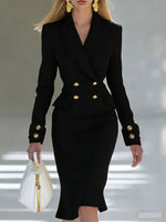 Sophisticated, Tailored, Slim-fit Blazer-style Midi Dress