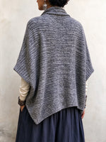 Chic Oversized Button-Front Knit Cape